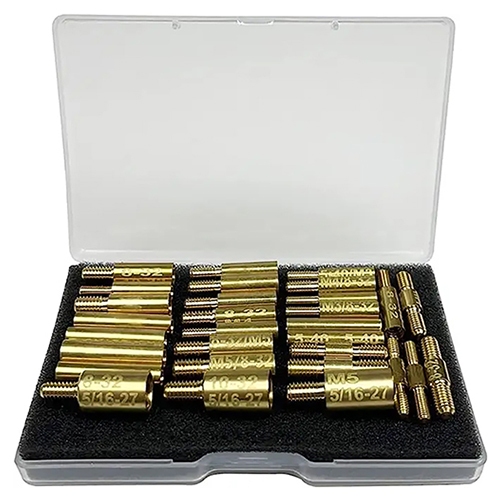 गन क्लिनिङ रड फिटिङ एडेप्टर ३० पीसी प्याक ५-४० ८-३२ १०-३२ ५/१६-२७ M3 M4 M5 थ्रेडहरू पुरुष र महिला रड कनेक्टरमा