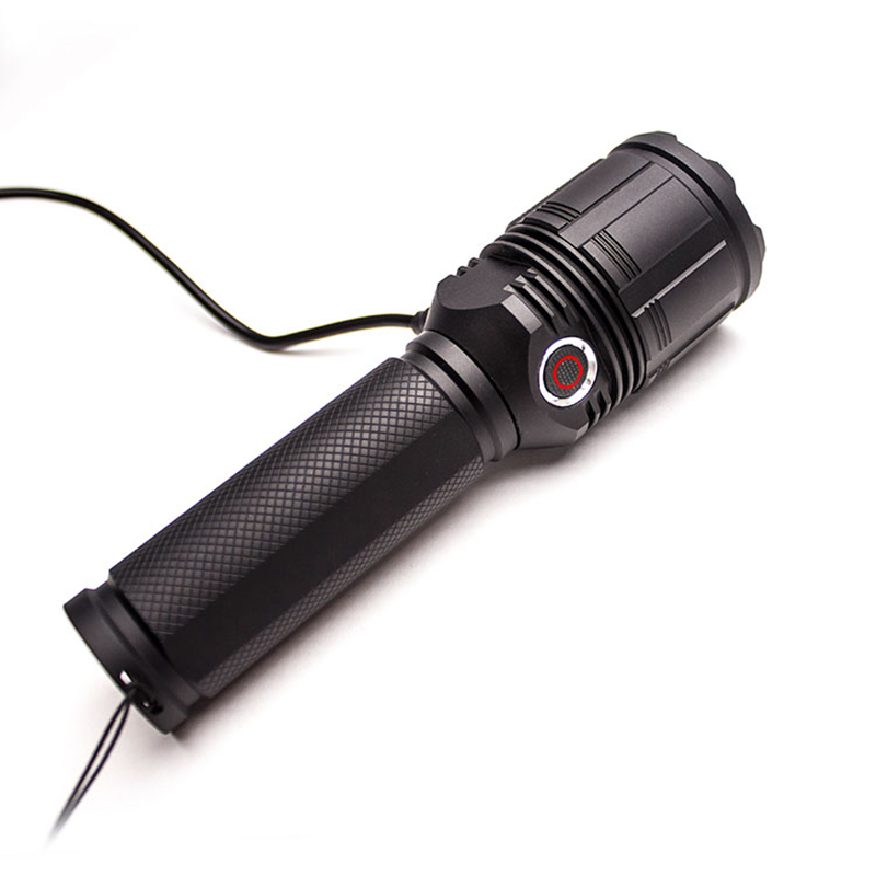 पोर्टेबल एल्युमिनियम मिश्र धातु रिचार्जेबल टर्च 1500 Lumens Xhp50 Led