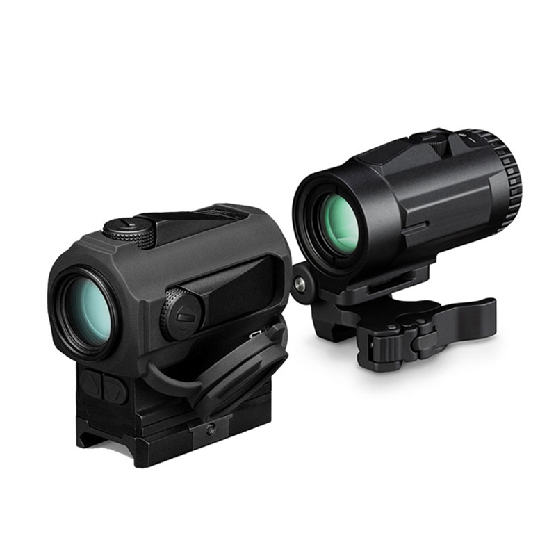 20mm राइफल गन रेलको लागि QD माउन्टको साथ रणनीतिक 3X म्याग्निफायर स्कोप अप्टिक्स हन्टिङ राइफलस्कोप साइटहरू रेड डट दृश्य